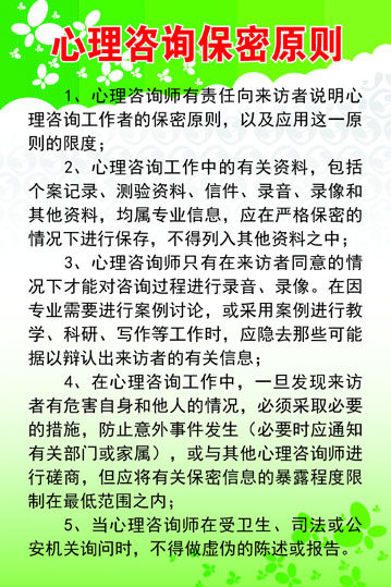 594海报印制海报展板素材673心理咨询保密原则