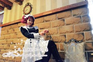 风度COS 黑执事 梅琳 女仆装 cosplay 服装定做 送裙撑
