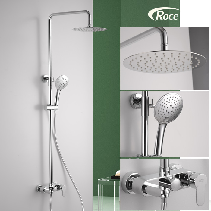 出口德国淋浴花洒套装全铜冷热水龙头带下出水混水阀当代浴室龙头
