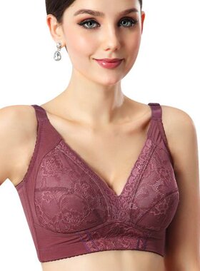 紫色女薄款无钢圈无海绵健康舒适全罩杯文胸内衣32/70B特价清仓