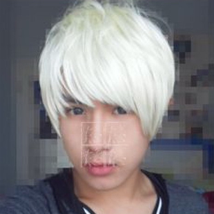 【懿信】周杰伦新专辑十二新作短发白发模特潮发实拍男生假发