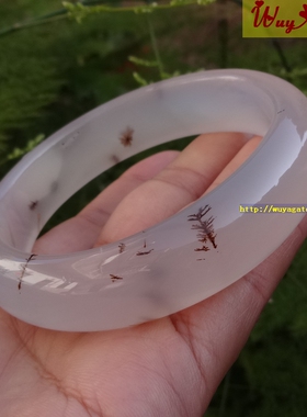 天然无烧水草玉髓玛瑙手镯复古