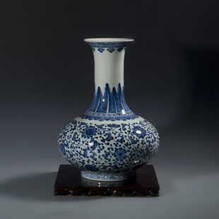 陶瓷花瓶青花瓷大嘴装饰礼品客厅摆件彷古高端手工新房落地插花