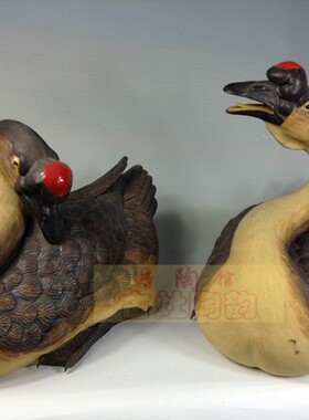 客厅书房招财摆件鹅公鹅母