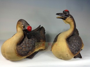 陶瓷工艺品石湾公仔家居装饰品礼品客厅书房招财摆件鹅公鹅母促销