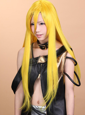 cosplay假发 VOCALOID2 莉莉cos假发 高温丝黄色1米长直发