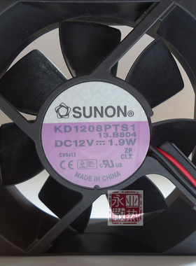 原装 SUNON 8厘米8025 12V 1.9W KD1208PTS1 机箱电源散热风扇2线