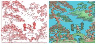 精雕图 山水人物带线 古代风景 柴夫 源文件 JDP【JD129】