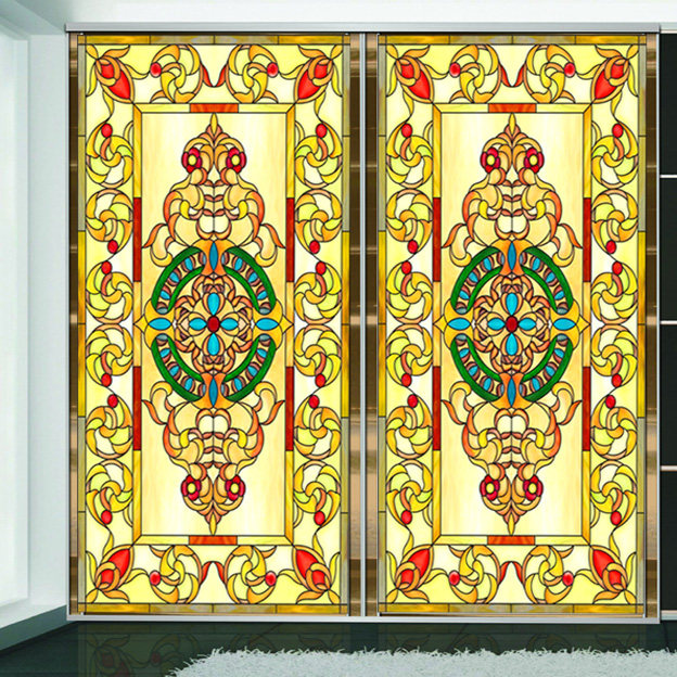 欧式彩色玻璃贴膜 衣柜家具彩色自粘贴纸 蒂凡尼彩绘瓷砖窗户贴花,家居饰品,玻璃膜/贴,淘宝优惠券,粉丝福利购,淘宝优惠卷