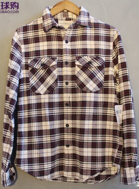 美国正品 Denim Supply 男士西部格子牛仔风休闲加厚长袖衬衫