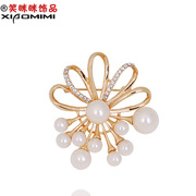 Smiling Korean Palace Crystal rhinestone brooch women fancy brooch pin clasp Korea jewelry 01273