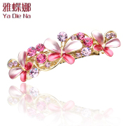 Ya na rhinestone Barrettes Korea cross Crystal tiara hair accessories hairpin clip Clip spring clip Q0887