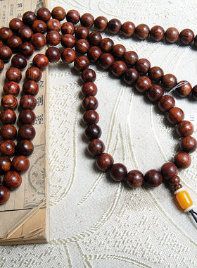 马狮麟海南黄花梨佛珠念珠 12mm紫油梨海黄佛珠持珠E603