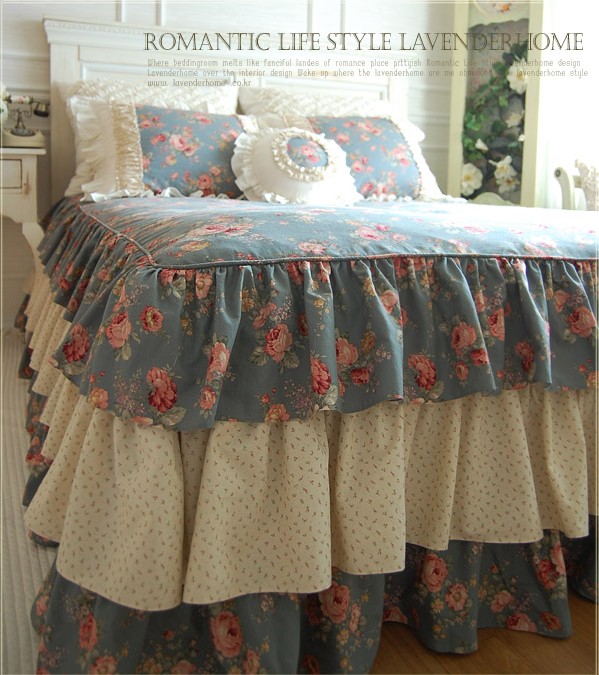 床品韩国进口灰蓝多米三层蛋糕