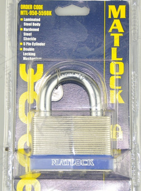 英国MATLOCK叠层钢片挂锁 MTL-950-5598K 克伦威尔锁具