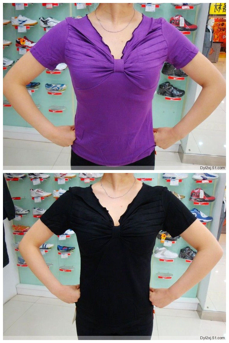 丝光棉半袖胸扭花舞蹈上衣广场舞服/舞蹈服/练功服/瑜珈服现代舞