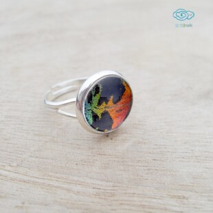 蝴蝶翅膀首饰太阳蛾标本制作戒指原创设计手工首饰生日创意礼物