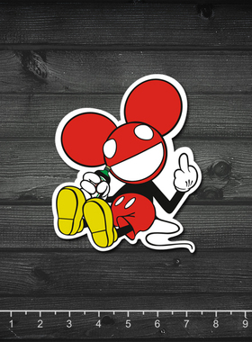 发10张电音 deadmau5 潮流贴纸 笔记本贴纸 旅行箱贴纸 防水贴纸