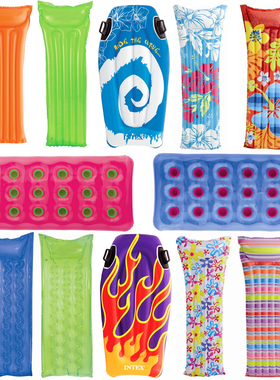 包邮 正品INTEX充气浮排游泳充气床水上浮床沙滩气垫加厚浮垫加大