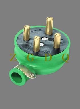 华峰 HF721 橡皮防水安全插头 三相四极插头 四插25A 圆孔插头