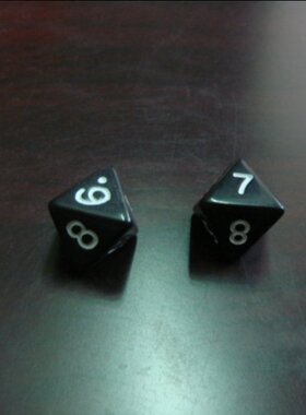 8面压克力黑色龙与地下城万智牌道具骰子(AD&D)桌游指示物D8色子