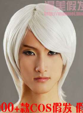东方PROJECT魂魄妖梦纯白色短发 现货特价 高温丝假毛COSplay假发