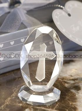 RedBox婚庆用品实用婚礼回礼小礼品 生日礼物 水晶十字架摆件镇纸