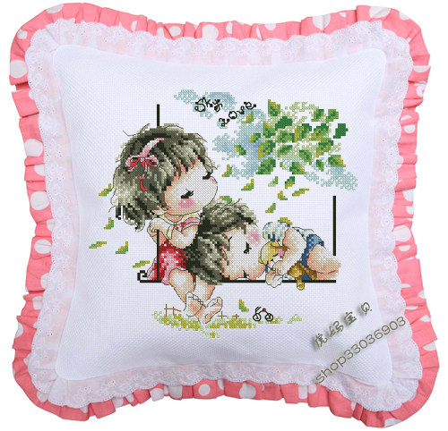 DMC十字绣靠垫（抱枕）ZP126CD S3214 Sky love 爱像微风