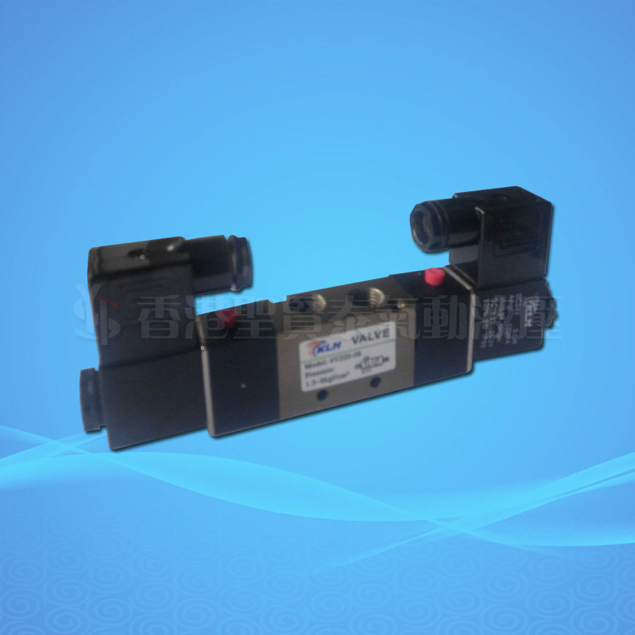 正宗klh金龙发亚德客型两位五通带记忆的双头电磁换向阀4v220-08