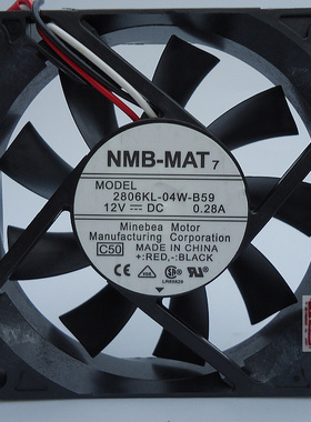 原装美蓓亚NMB 7015双滚珠 7cmCPU风扇 12V 0.28A 2806KL-04W-B59