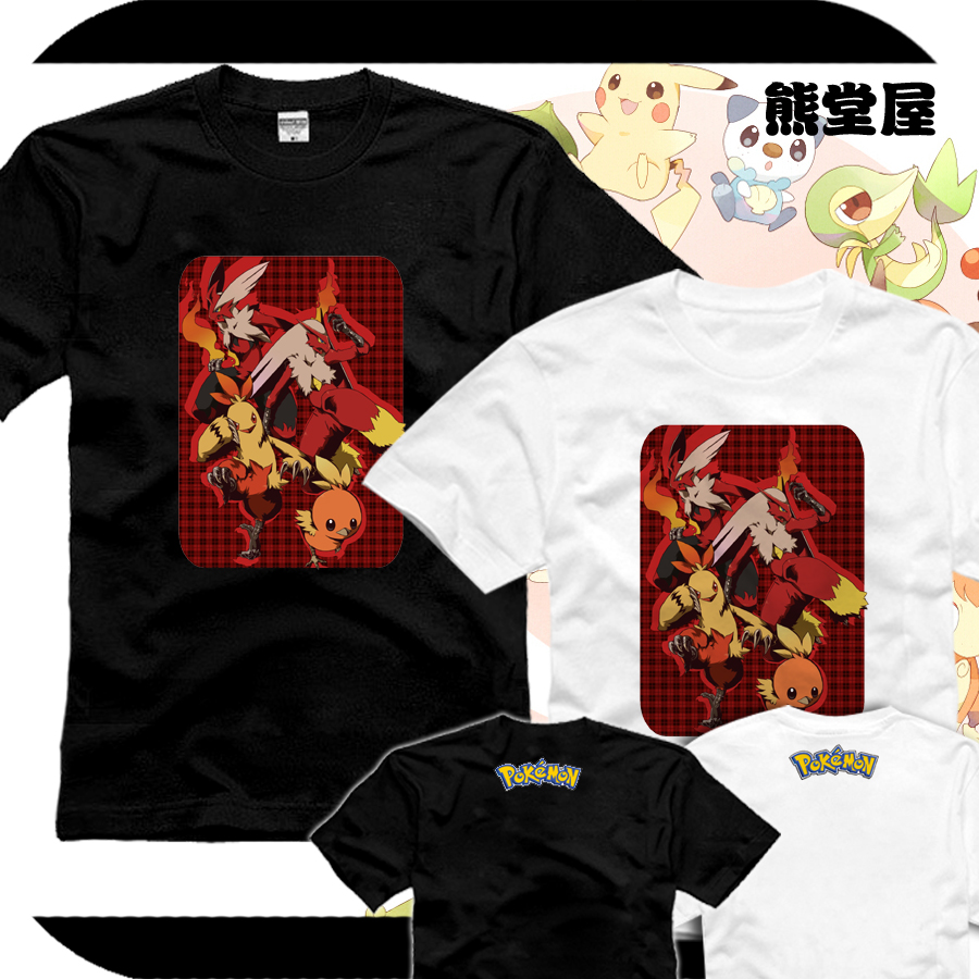 口袋妖怪XYmega超强火焰鸡火鸡战士火稚鸡力壮鸡衣服短袖T恤