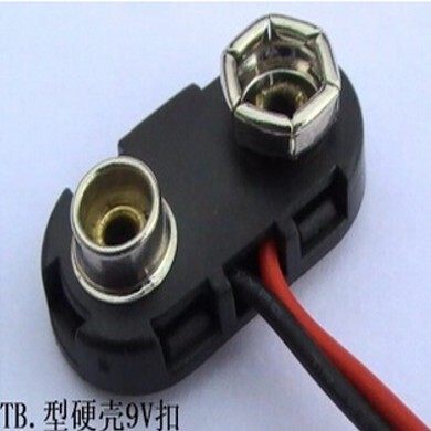 9V电池扣子 T形电池扣 接9V蓄电池 引线长度15CM 铜扣