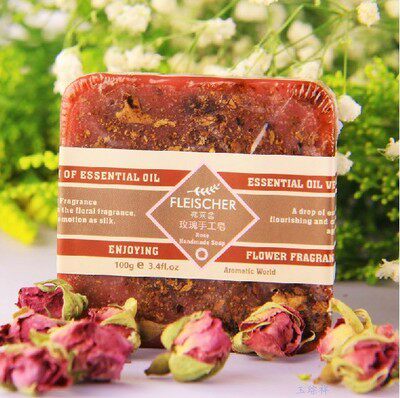 买5送1 包邮弗莱舍玫瑰手工精油皂 抗皱保湿滋润嫩肤