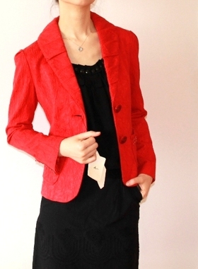 专柜正品 珂曼 春装职业装 红色女装 小西装外套 原899 清仓特价