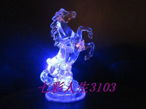 亚克力大马七彩小夜灯 快闪 马年小夜灯可以混批 水晶马小夜灯