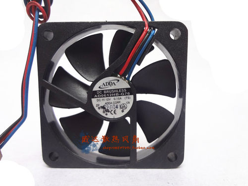 ADDA AD0612HB-G70 12V 0.15A 6010 6CM/厘米 三针cpu双滚珠风扇