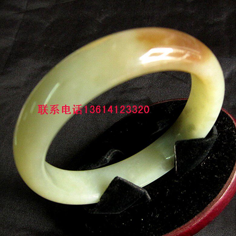 天然岫玉手镯黄白老玉镯子手镯和田玉镯子内径58-62mm 圆润细腻