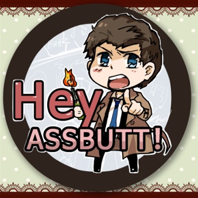 SPN邪恶力量supernatural周边 castiel ASSBUTT徽章