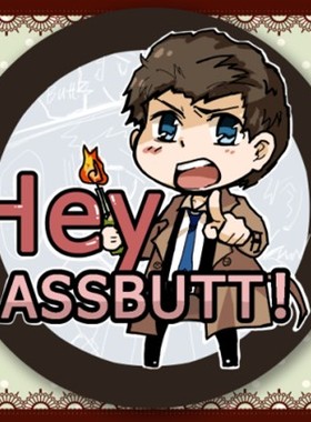 SPN 邪恶力量supernatural周边 castiel ASSBUTT徽章