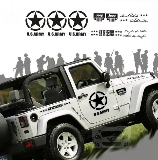 吉普JEEP牧马人北京BJ40越野车身贴SUV二战兄弟连整车贴汽车贴纸