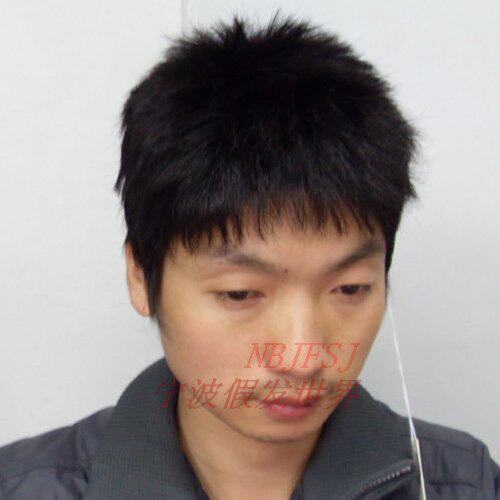 鼎尚假发 新款男士假发 碎短发男式平头 中年假发圆脸方脸#047
