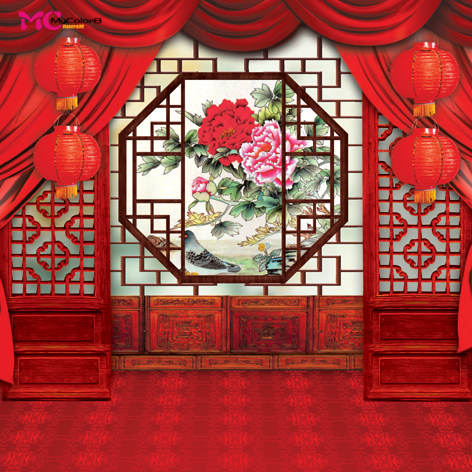 mycolor8原创 婚纱影楼 摄影背景 古装喜庆背景 素材图片14-145