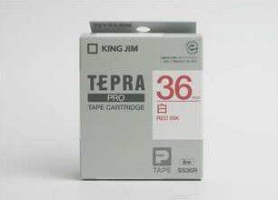 KINGJIM锦宫标签带SS36R白底红字36MM 标签打印色带标签纸用