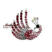 出口韩国 水晶发夹闪亮孔雀水钻边夹顶夹一字发夹子头饰特价 清仓