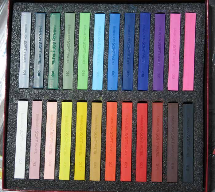 台湾雄狮牌粉彩 24色套装粉彩棒 色粉笔 软式粉彩 色粉棒 粉彩笔