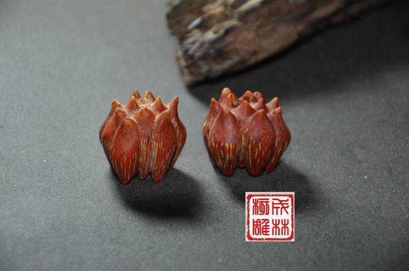 手工巴西进口滴血莲花菩提花骨朵，沉香，橄榄核雕（雕刻定做）