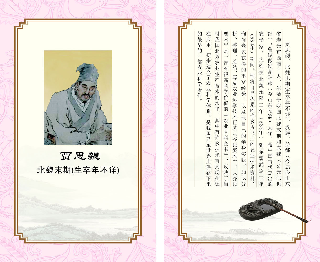 海报印制463设计展板素材138历史人物简介 科学家贾思勰定制