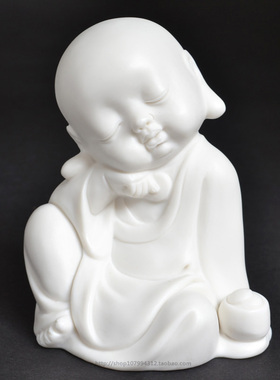 陶瓷工艺品创意小沙弥人物雕塑