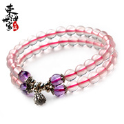 Family in the East China Sea crystal powder Bracelet Amethyst Crystal Thai silver bracelets jewelry gift daughter