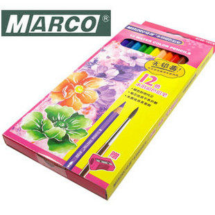 马可水溶性彩色铅笔 MARCO12色 24色 36色水溶彩铅 纸盒装